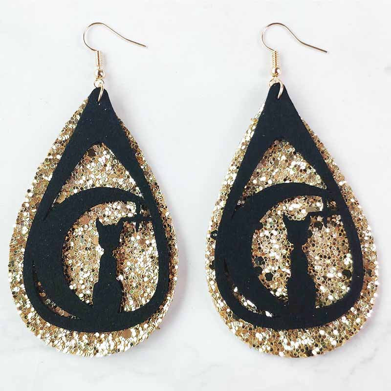 Wholesale 3 Pair/Pack Halloween Kitten Korean Velvet Spider Web Earrings